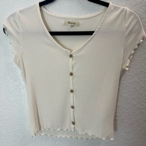 Madewell Women's Cream Button-Up Top